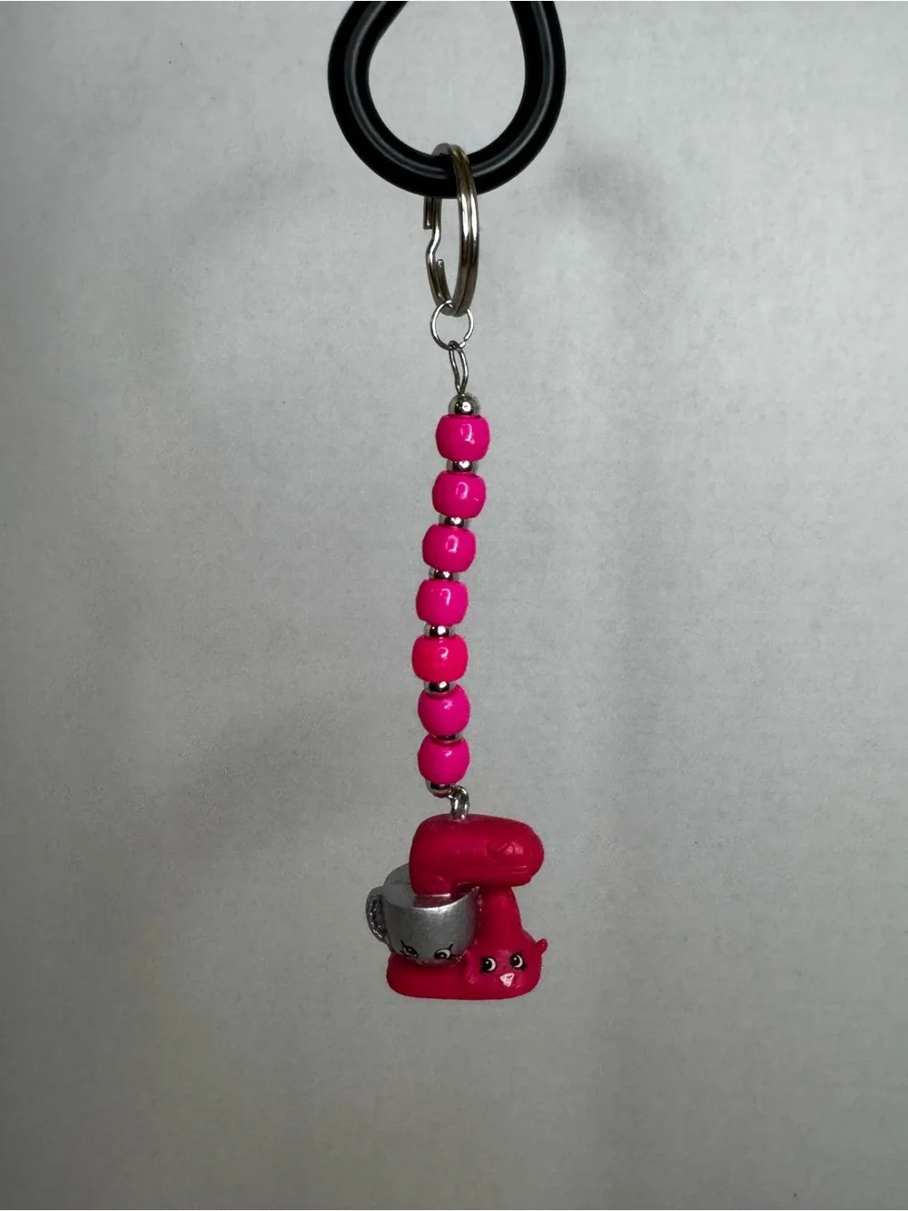 Kids Pink Beaded mixer Keychain Charm